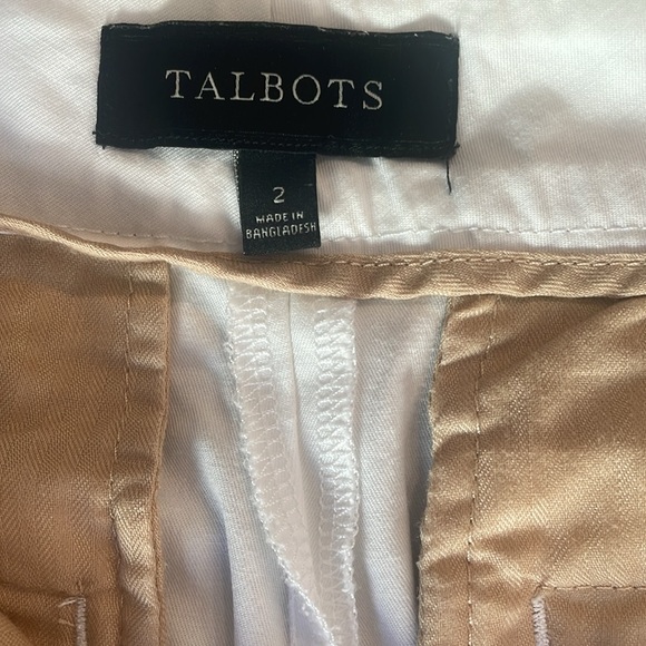 Talbots Summer White with Gold T Buttons Ankle Length Cotton Pants Size 2 - Picture 10 of 13